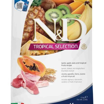 ND Tropical Selection Kuzu Etli ve Tropikal Meyveli Mini Irk Yetişkin Köpek Maması 1,5kg
