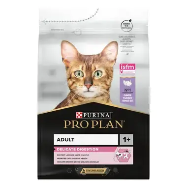 PRO PLAN DELICATE DIGESTION Adult Kuru Kedi Maması, Zengin Hindi Eti İçeriği