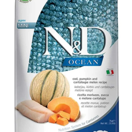 N&D Ocean Morina Balığı Balkabak ve Kavunlu Mini Irk Yavru Köpek Maması 7kg
