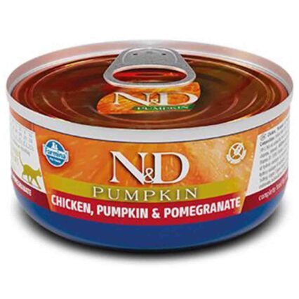 ND Pumpkin Tahılsız Tavuk Balkabağı ve Narlı Yetişkin Kedi Konservesi 70gr