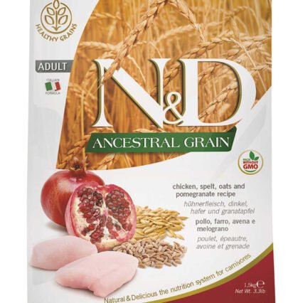 ND Ancestral Grain Düşük Tahıllı Tavuk ve Narlı Yetişkin Kedi Maması 1,5kg