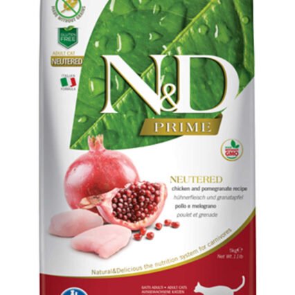 ND Prime Tahılsız Tavuk ve Narlı Kısırlaştırılmış Kedi Maması 5kg