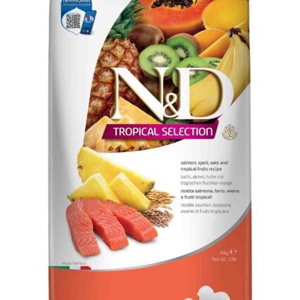 ND Tropical Selection Somonlu ve Tropikal Meyveli Orta ve Büyük Irk Yetişkin Köpek Maması 10kg