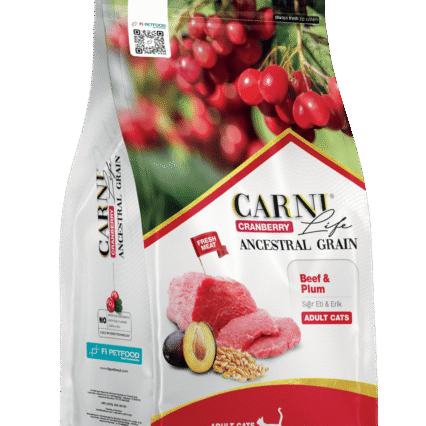 Carni Life Cranberry Ancestral Grain Sığır&Erik Yetişkin Kedi Kuru Maması