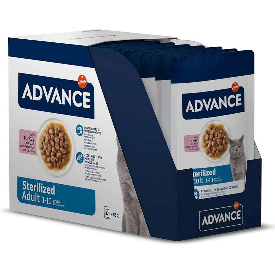 Advance Sterilised Turkey Hindi Etli Kısırlaştırılmış Kedi Yaş Maması 85 Gr x 12 Adet
