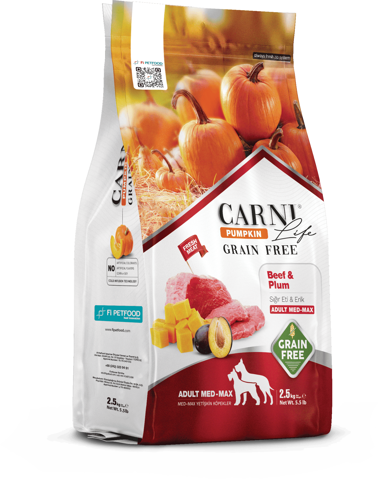 Carni Life Pumpkin Tahılsız Sığır&Erik Medium&Maxi Yetişkin Köpek Kuru Maması