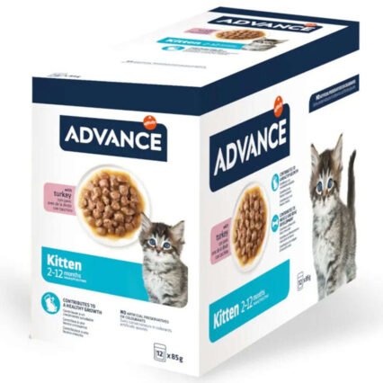 Advance Kitten Turkey Hindi Etli Yavru Kedi Yaş Maması 85 Gr x 12 Adet