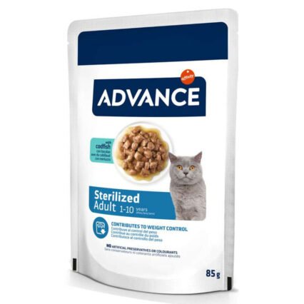 Advance Sterilised Codfish Morina Balıklı Kısırlaştırılmış Kedi Yaş Maması 85 Gr