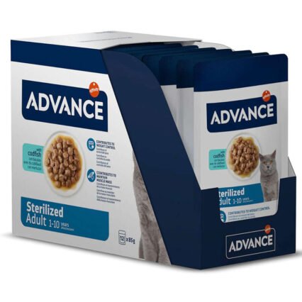 Advance Sterilised Codfish Morina Balıklı Kısırlaştırılmış Kedi Yaş Maması 85 Gr x 12 Adet