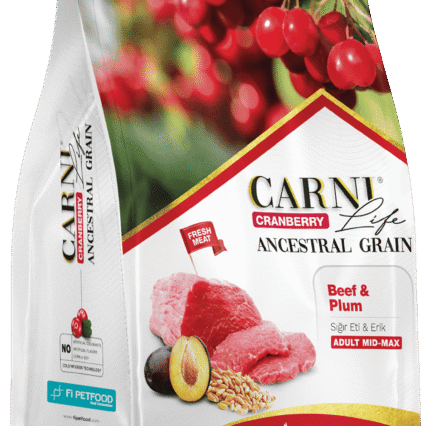 Carni Life Cranberry Ancestral Grain Sığır&Erik Medium&Maxi Yetişkin Köpek Kuru Maması