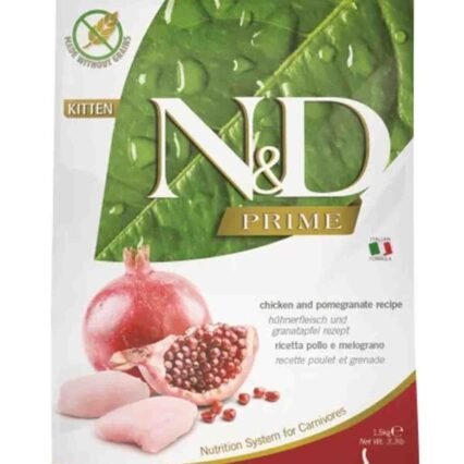 ND Prime Tahılsız Tavuk ve Narlı Yavru Kedi Maması 1,5kg