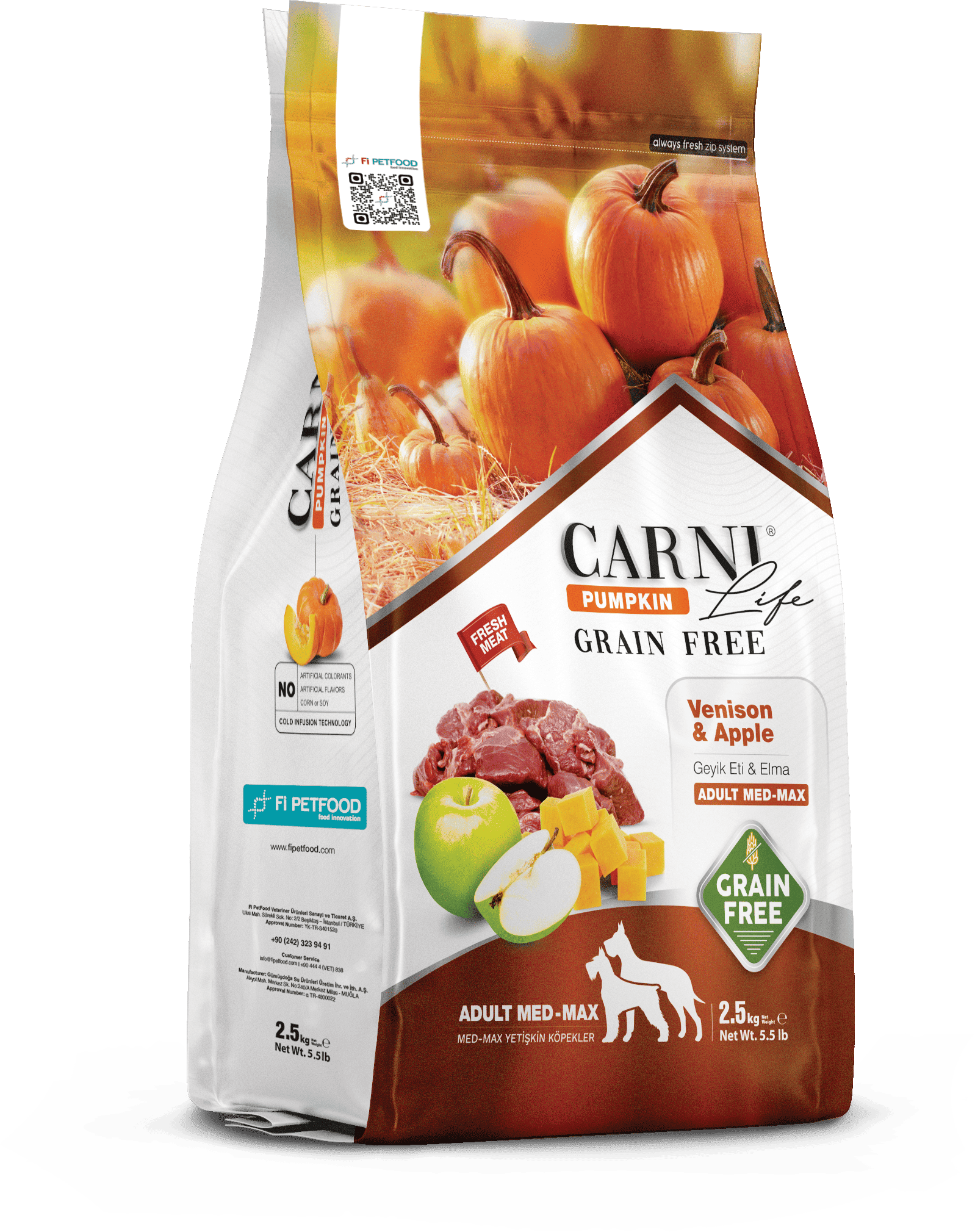 Carni Life Pumpkin Tahılsız Geyik&Elma Medium&Maxi Yetişkin Köpek Kuru Maması