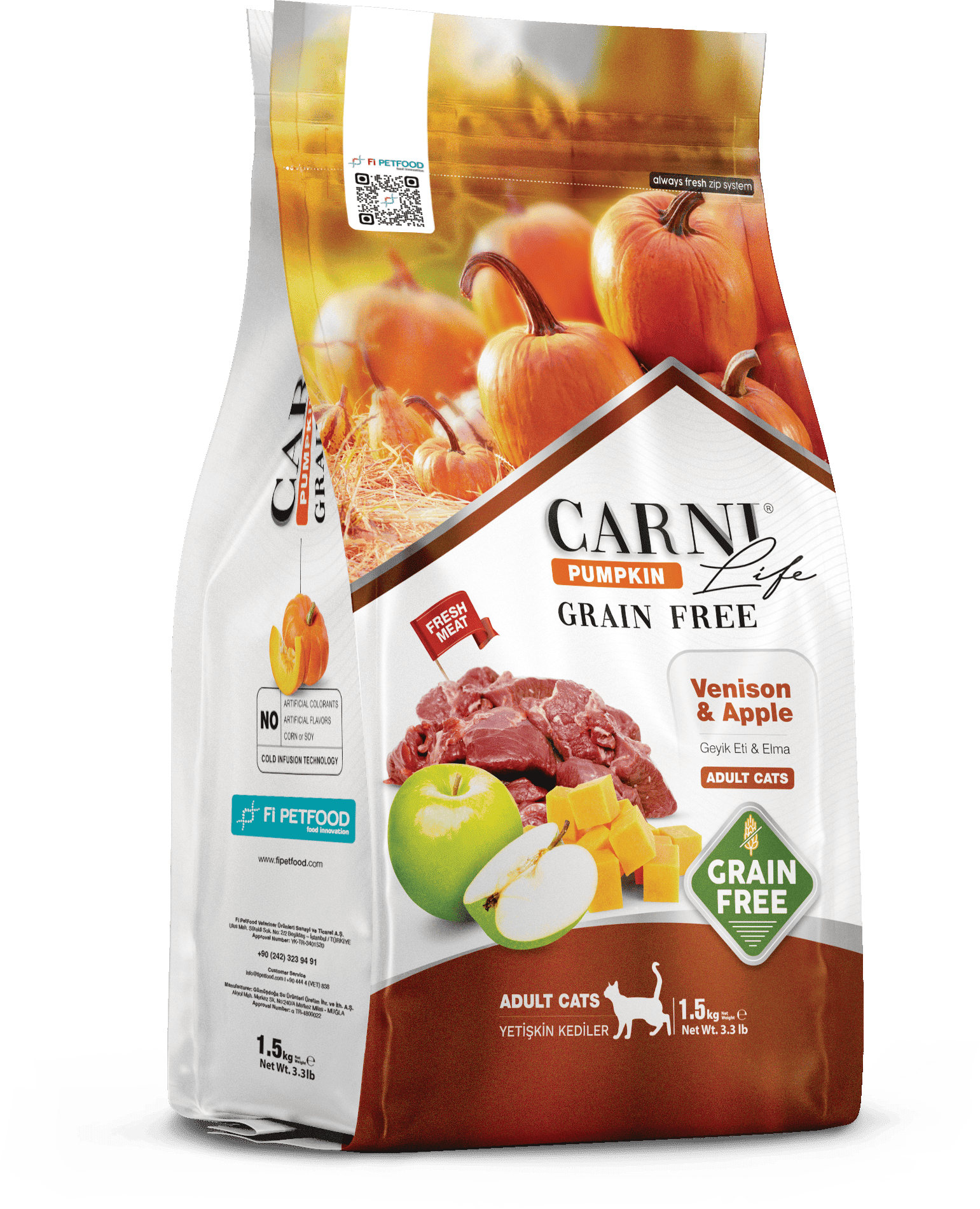 Carni Life Pumpkin Tahılsız Geyik&Elma Yetişkin Kedi Kuru Maması