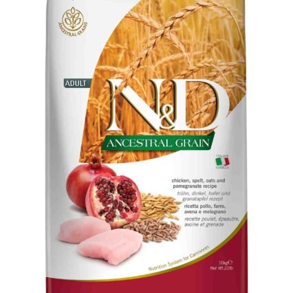 ND Ancestral Grain Düşük Tahıllı Tavuk ve Narlı Yetişkin Kedi Maması 10kg