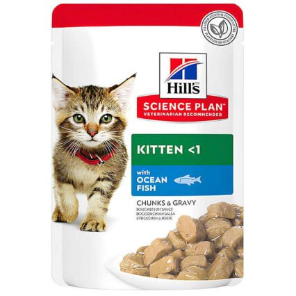 Hills Chunks in Gravy Kitten Balıklı Yavru Kedi Yaş Maması 85 Gr
