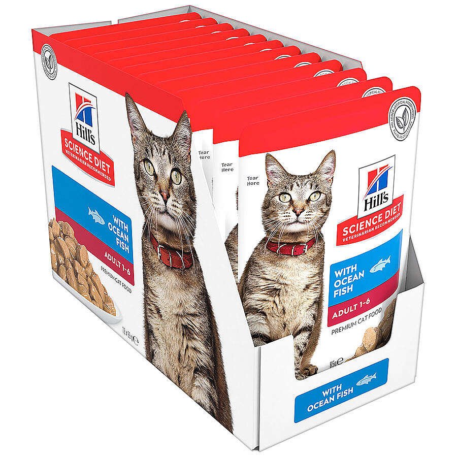 Hills Tender Chunks in Gravy Okyanus Balıklı Kedi Yaş Maması 85 Gr - (12 Adet)