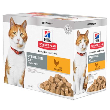 Hills Chunks In Gravy Tavuklu Kısırlaştırılmış Kedi Yaş Maması 85 Gr - (12 Adet)