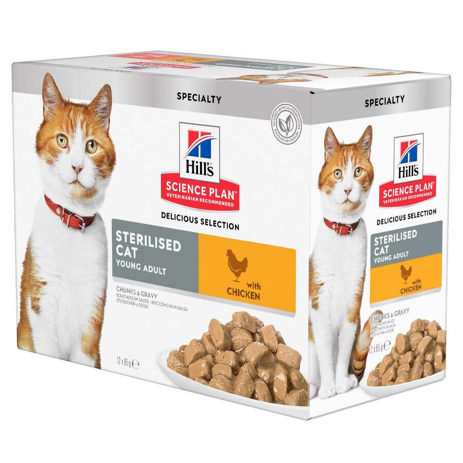 Hills Chunks In Gravy Tavuklu Kısırlaştırılmış Kedi Yaş Maması 85 Gr - (12 Adet)