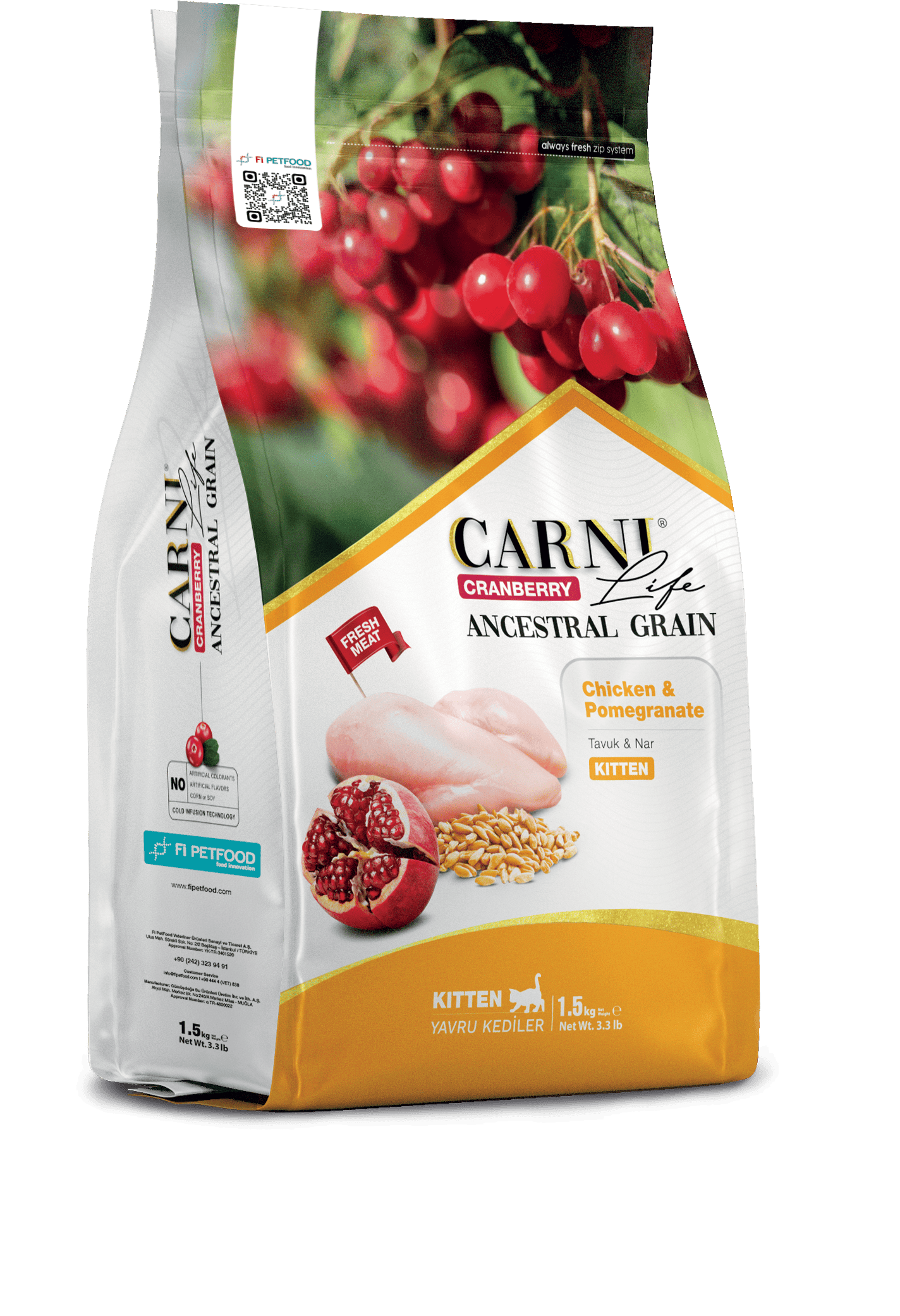 Carni Life Cranberry Ancestral Grain Tavuk&Nar Yavru Kedi Kuru Maması