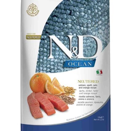 ND Ocean Düşük Tahıllı Somon ve Portakallı Kısırlaştırılmış Kedi Maması 10kg
