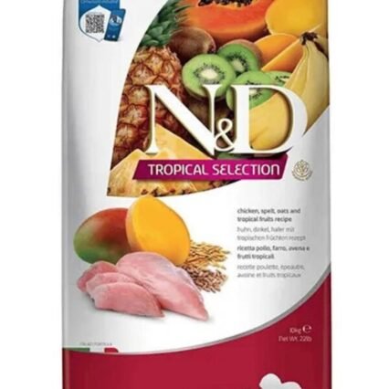 N&D Tropical Selection Tavuklu ve Tropikal Meyveli Orta ve Büyük Irk Yetişkin Köpek Maması 10Kg