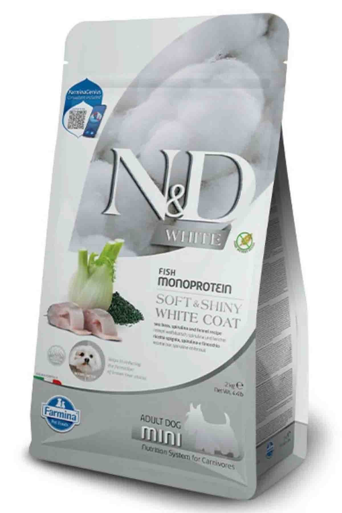 N&D White Levrek Rezene ve Spirulina Küçük Irk Yetişkin Köpek Maması 2kg