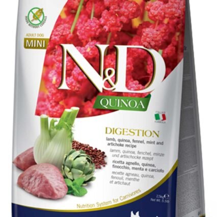 ND Quinoa Digestion Tahılsız Kuzu Eti Rezene ve Enginarlı Küçük Irk Yetişkin Köpek Maması 2,5kg