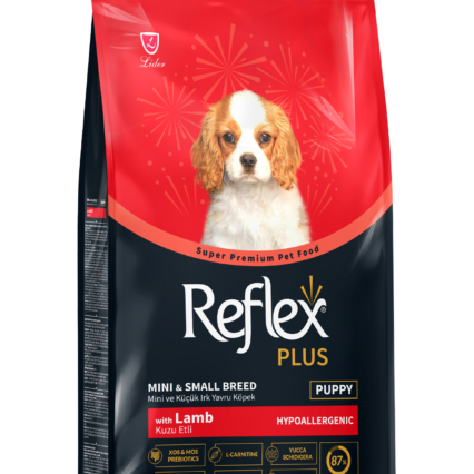Reflex Plus Kuzu Etli Mini ve Küçük Irk Yavru Köpek Kuru Maması