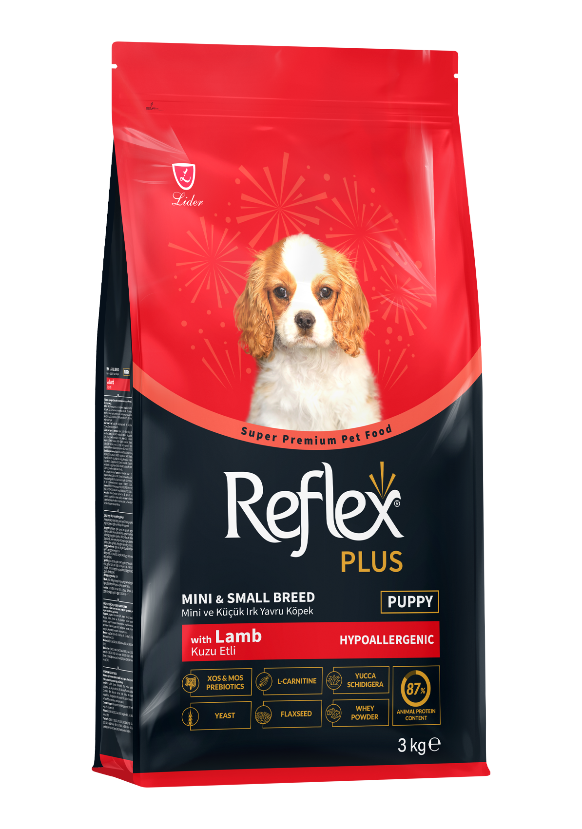 Reflex Plus Kuzu Etli Mini ve Küçük Irk Yavru Köpek Kuru Maması