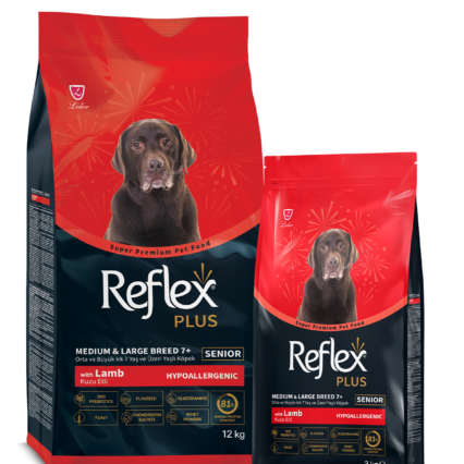 Reflex Plus Kuzu Etli Orta ve Büyük Irk 7 Yaş ve Üzeri Yaşlı Köpek Kuru Maması