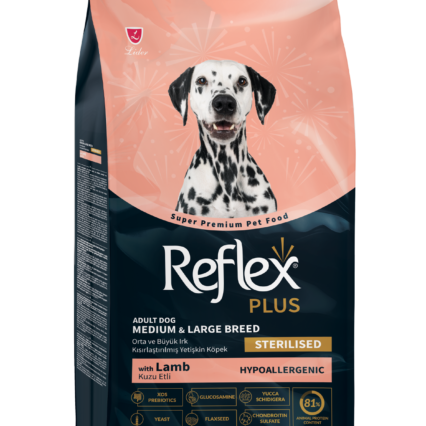 Reflex Plus Kısırlaştırılmış Kuzu Etli Orta ve Büyük Irk Yetişkin Köpek Kuru Maması
