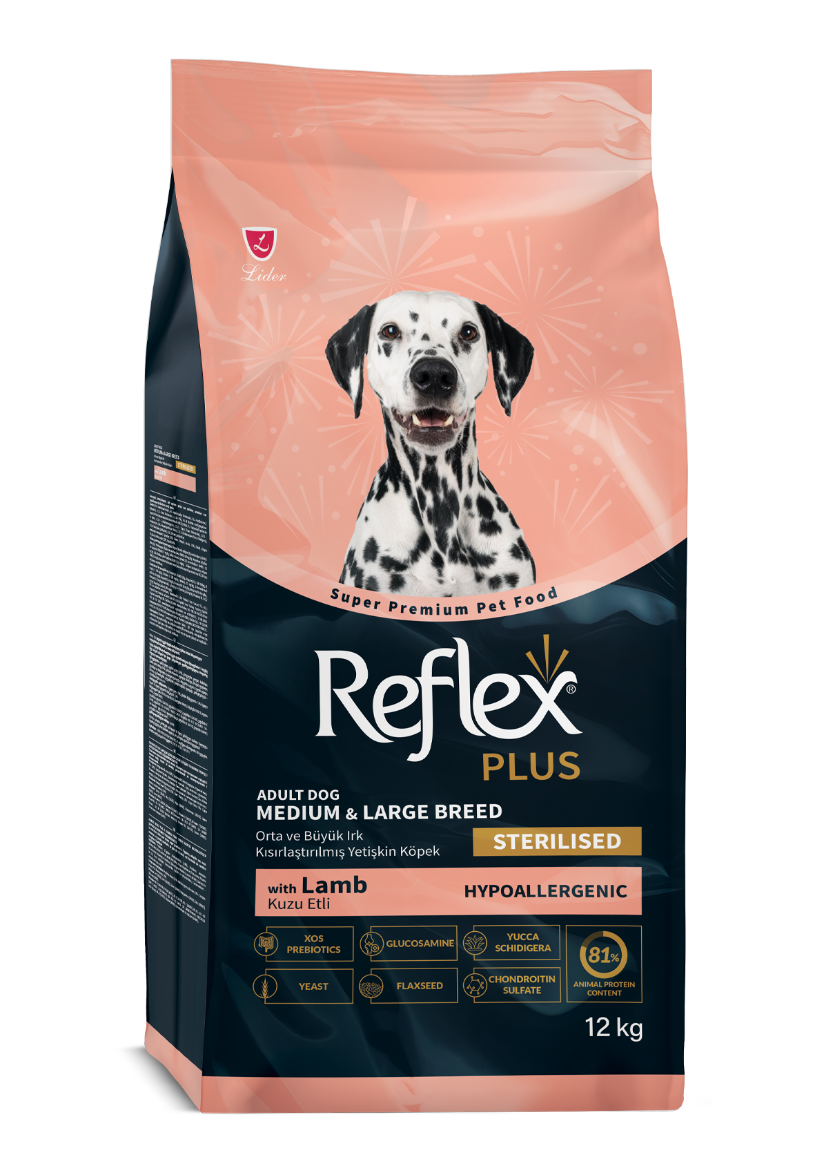 Reflex Plus Kısırlaştırılmış Kuzu Etli Orta ve Büyük Irk Yetişkin Köpek Kuru Maması