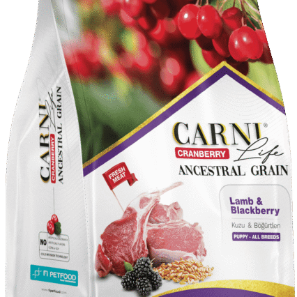 Carni Life Cranberry Ancestral Grain Kuzu&Böğürtlen Puppy Tüm Irklar için Köpek Kuru Maması