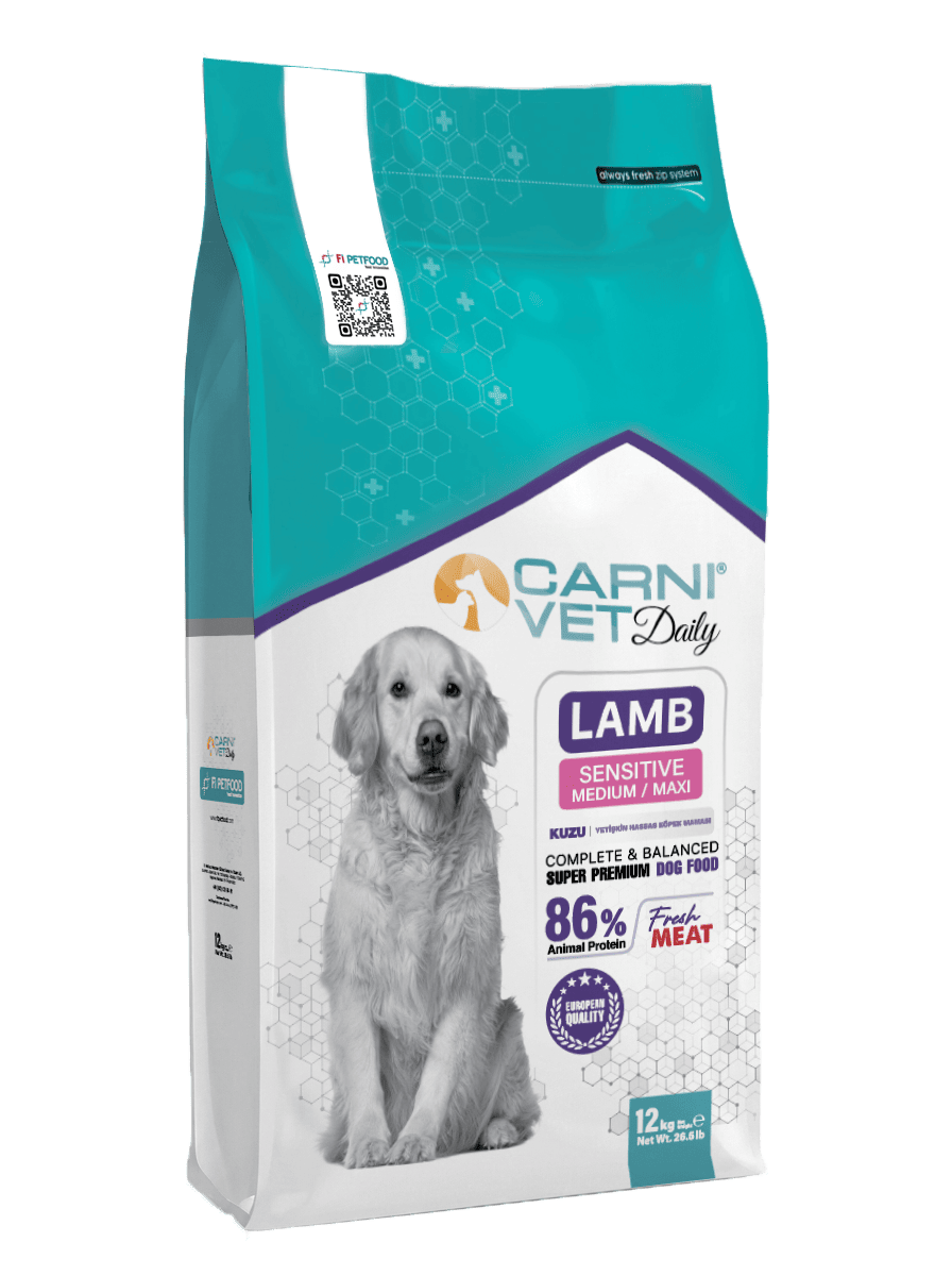Carni Vet Daily Sensitive Medium&Maxi Yetişkin Kuzulu Köpek Kuru Maması