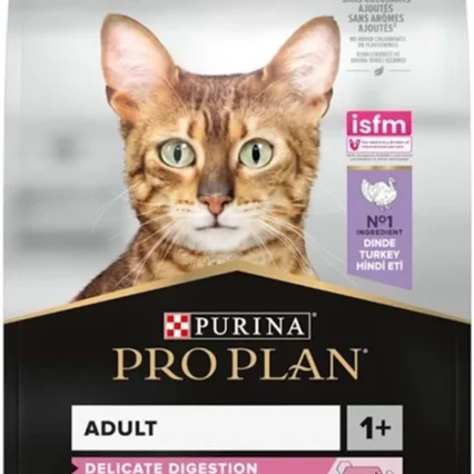PRO PLAN DELICATE DIGESTION Adult Kuru Kedi Maması, Zengin Hindi Eti İçeriği