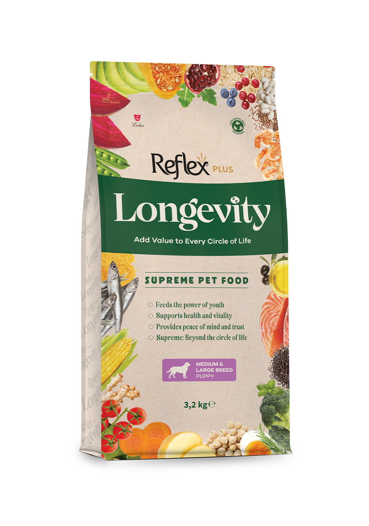 Reflex Plus Longevity Orta ve Büyük Irk Yavru Köpek Kuru Maması