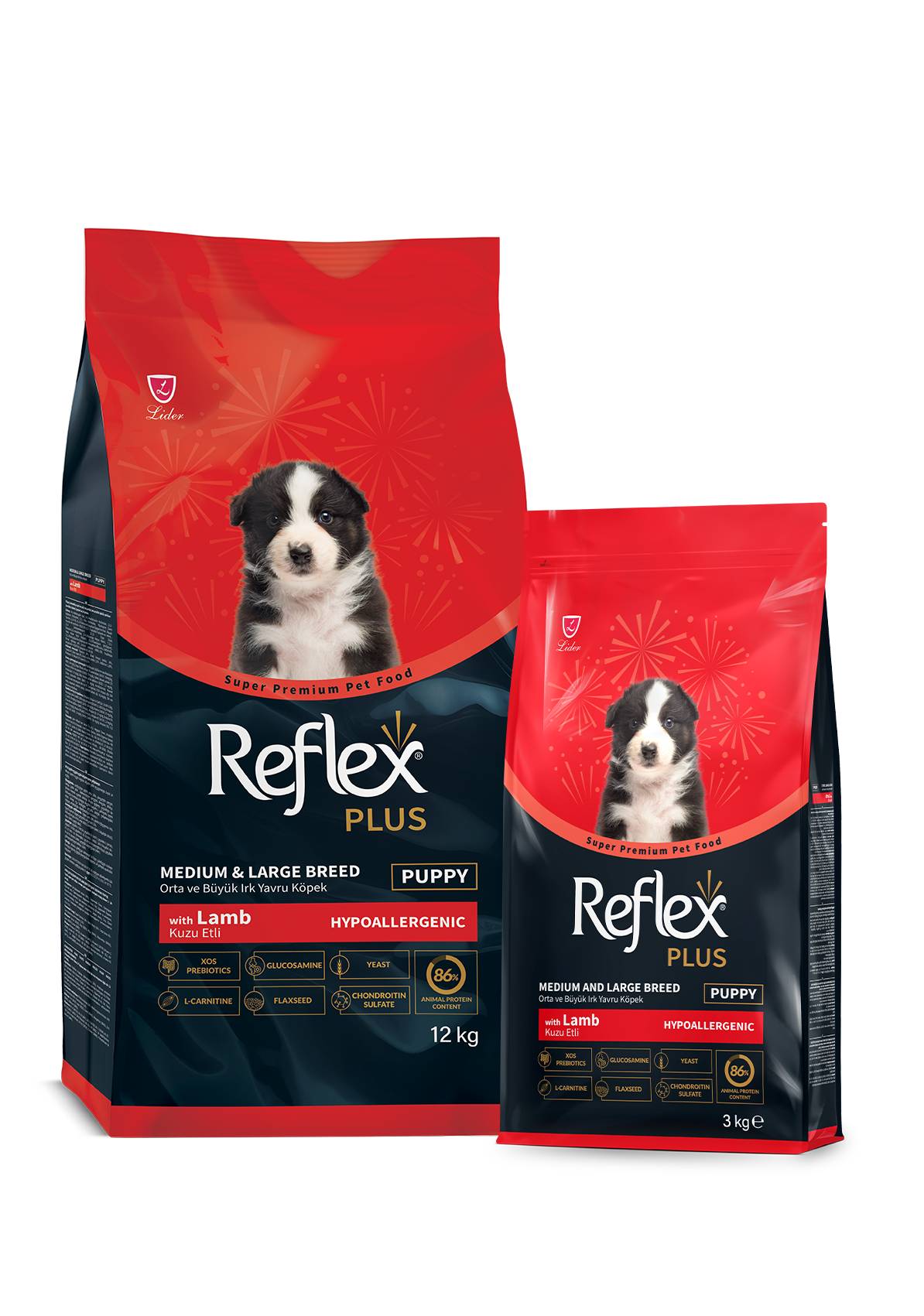 Reflex Plus Kuzu Etli Orta ve Büyük Irk Yavru Köpek Kuru Maması