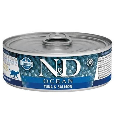 N&D Ocean Ton Balıklı ve Somonlu Kedi Konserve Maması (70 g)