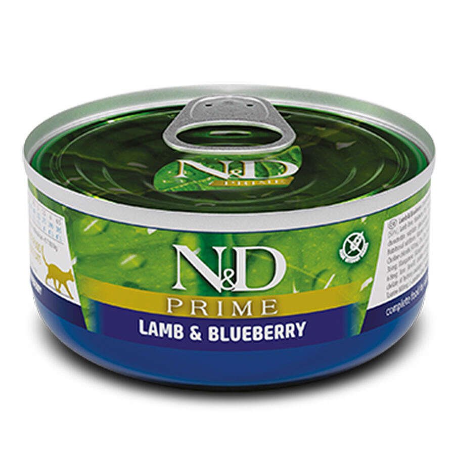 N&D Prime Kuzu Etli ve Yaban Mersinli Yetişkin Kedi Konserve Maması (70 g)
