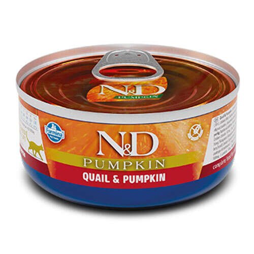 N&D Pumpkin Bal Kabaklı ve Bıldırcınlı Yetişkin Kedi Konserve Maması (70 g)