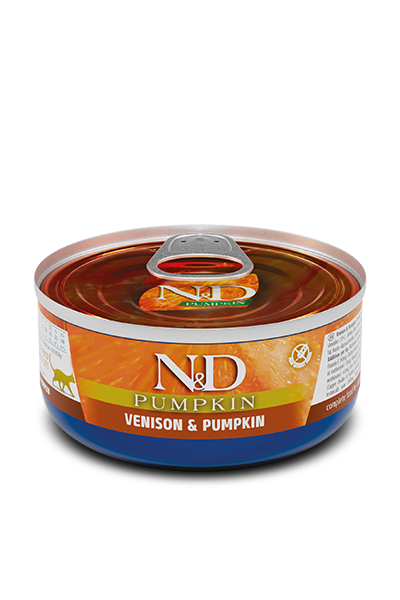 N&D Pumpkin Geyik Etli ve Balkabaklı Yetişkin Kedi Konserve Maması (70 g)