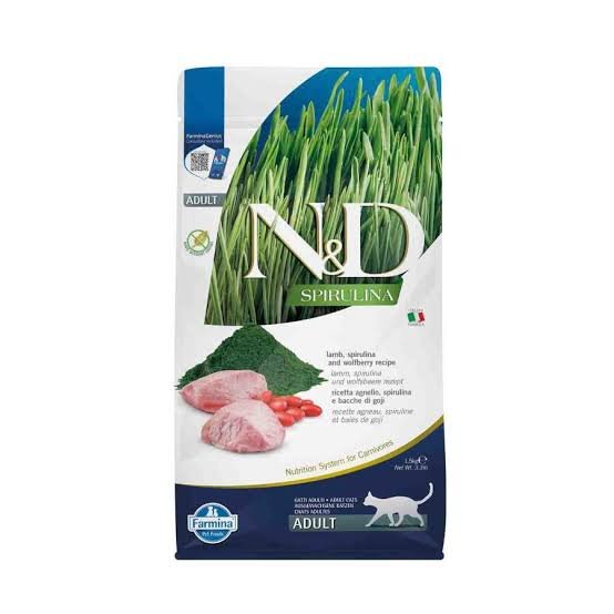 N&D Spirulina Kuzu Etli ve Goji Meyveli Yetişkin Kedi Maması (1,5 kg)