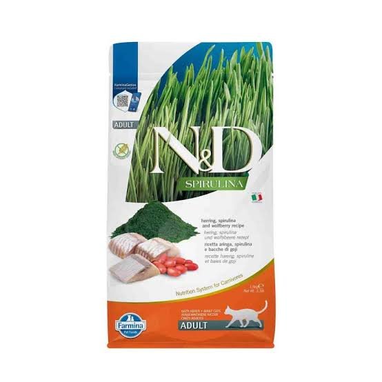 N&D Spirulina Ringa Balıklı ve Goji Meyveli Yetişkin Kedi Maması (1,5 kg)