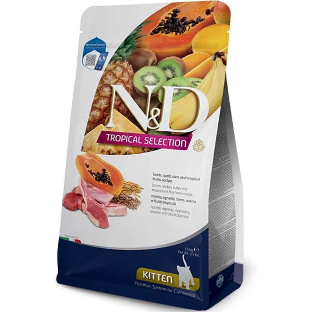 N&D Tropical Selection Kuzulu ve Tropikal Meyveli Düşük Tahıllı Yavru Kedi Maması (1,5 kg)
